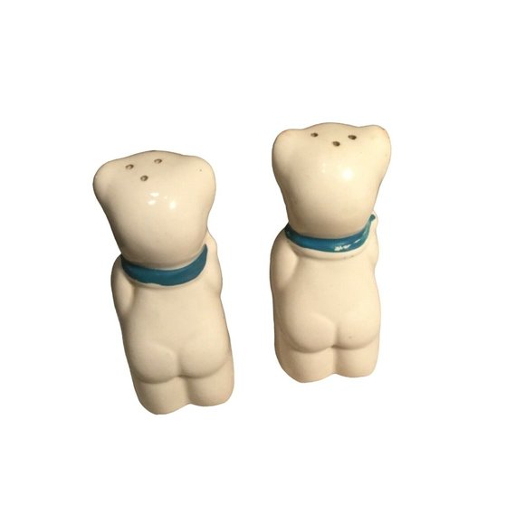 Happy White Bear Salt and Pepper Shakers American Bisque - Picture 11 of 14